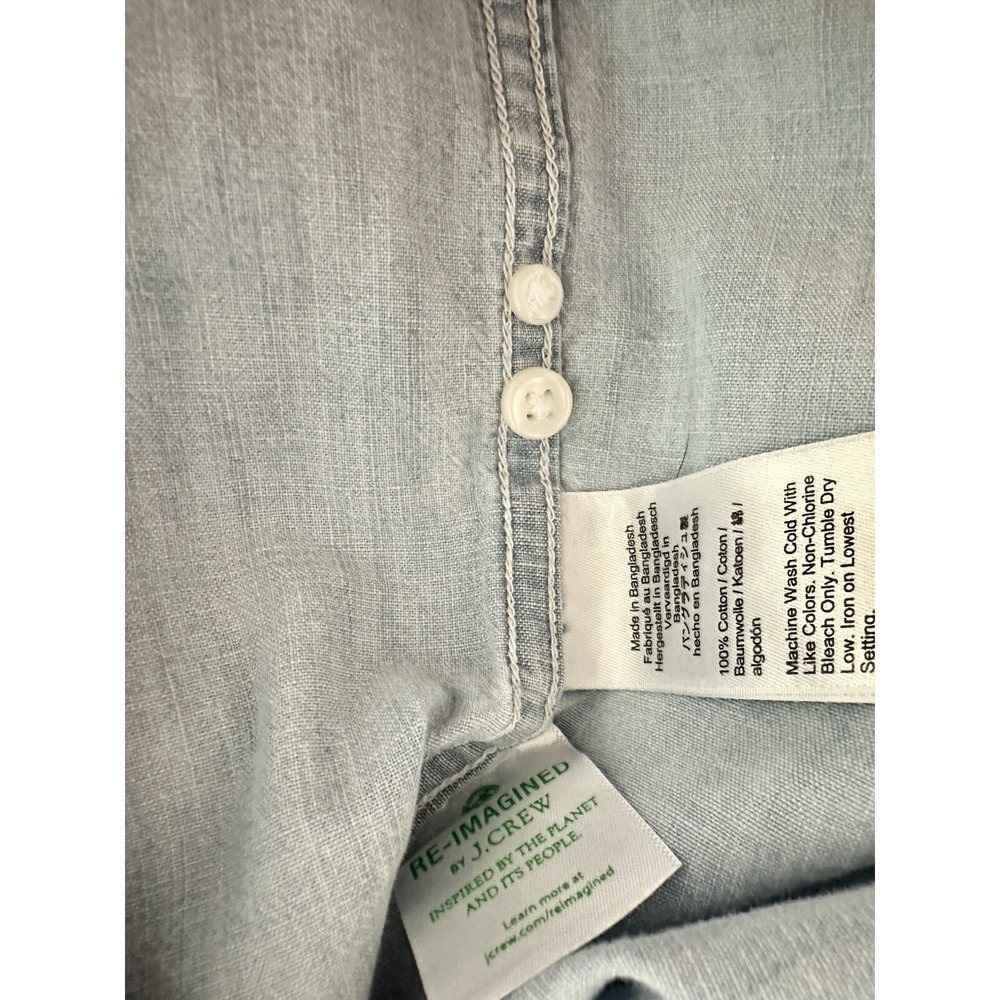 J. Crew Jeans Mens SS Chambray Button Shirt Sz L Blue/Lightweight/Classic - Picture 13 of 13